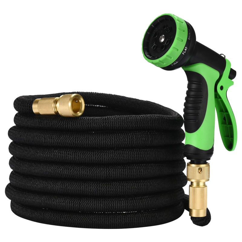 50ft Black Expandable Garden Hose - Garden Hose Pipe - Flexible Water Hose -