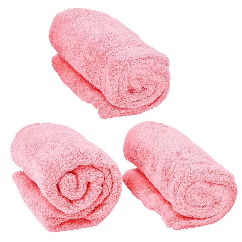 Microfiber Hair Towel Wrap Set Of 3 - Quick Drying Hair Turban Towel For Women