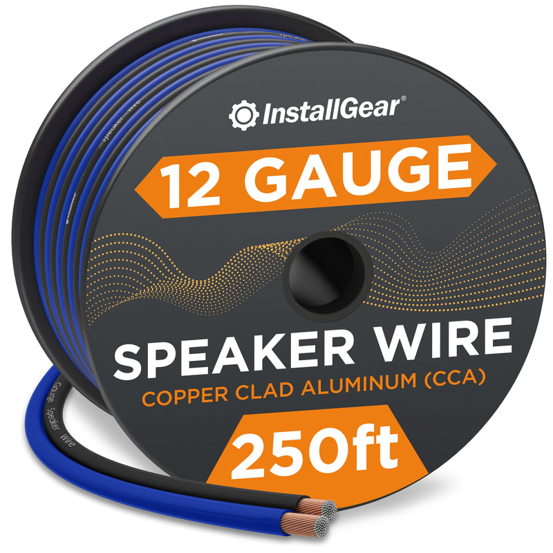 12 Gauge Speaker Wire Awg (250ft - Blue/Black)  Speaker Cable For Car