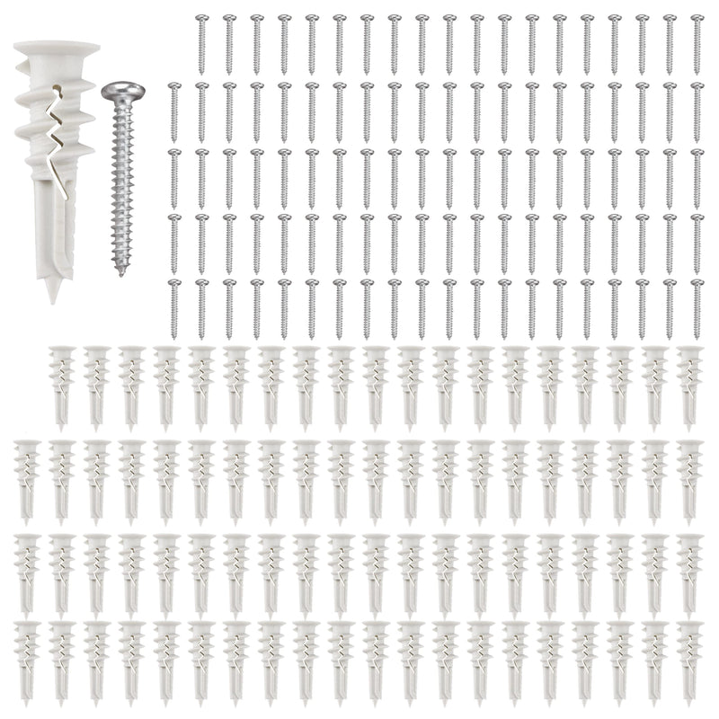 Pack Of 100 Drywall Screws Set - Self Drilling Drywall Anchors And Screws Kit