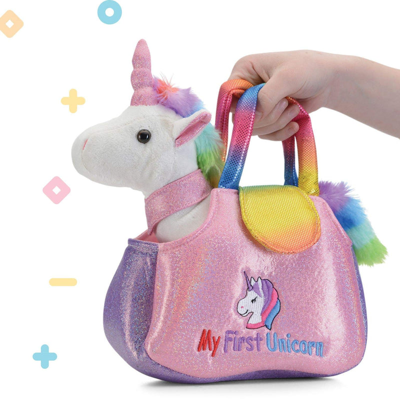 Unicorn Stuffed Animal With Purse - Plushlings Unicorn Toys - Unicorn Stuffed