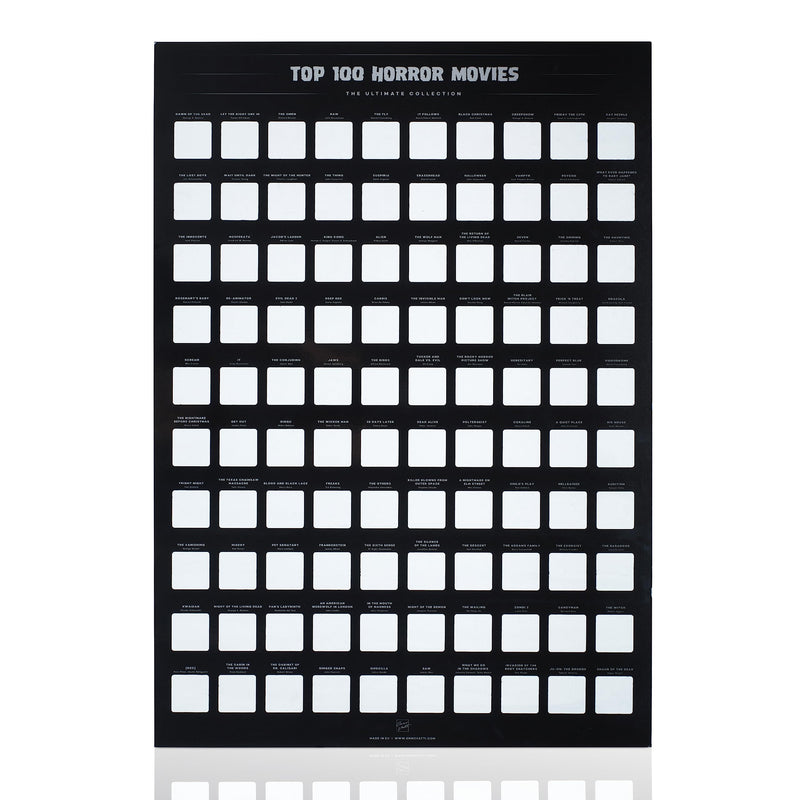 Horror Movie Poster - Top 100 Movies Scratch Off Poster - Scary Poster