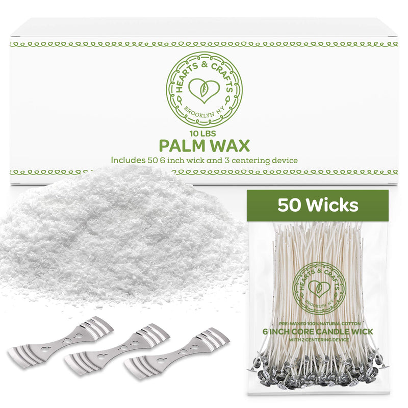 Feathering Palm Candle Wax And Wicks For Diy Candle Making, All-Natural