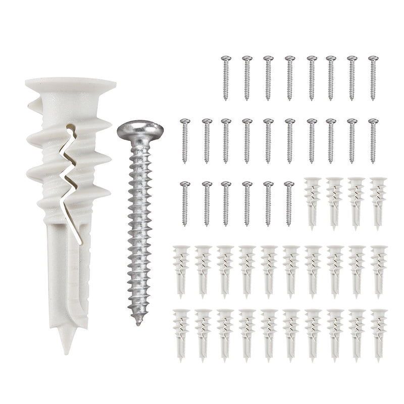 Self-Drilling Drywall Anchors And Screws Kit - 25 Pack Of Heavy Duty Plastic