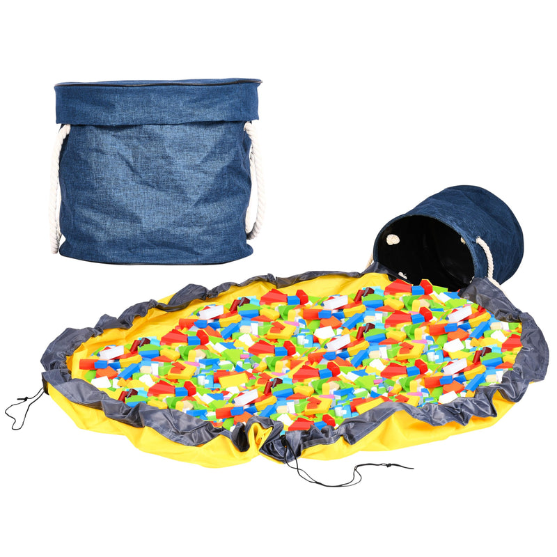 Jtj Sourcing Toy Storage Basket And Play Mat - Lego Storage Bag With Drawstring