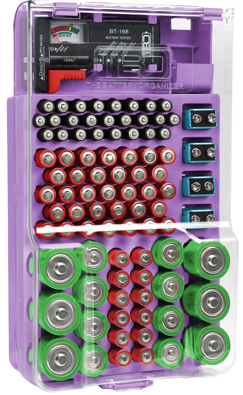 The Battery Organizer And Tester With Cover, Battery Storage Organizer And Case,