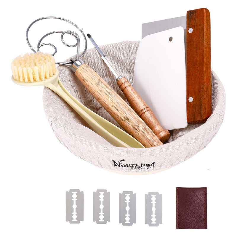 Sourdough Kit, Set Of 11 - Starter Kit With Banneton Bread Proofing