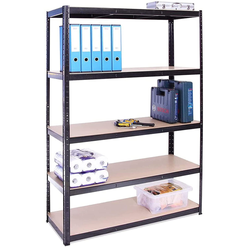 Garage Shelving Unit: 180cm X 120cm X 45cm  Single Bay, Grey 5 Tier Unit  175kg