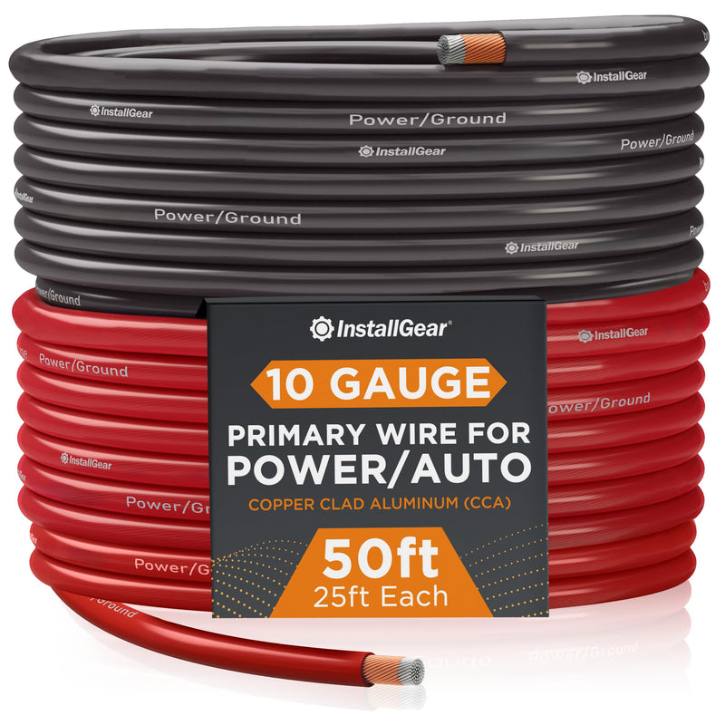 10 Gauge Wire (50ft) Copper Clad Aluminum Caa - Primary Automotive Wire, Car