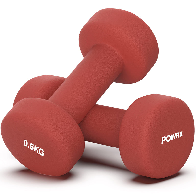 Neoprene Dumbbells 1 Kg Set (2 X 05 Kg) + Pdf Workout (Bordeaux