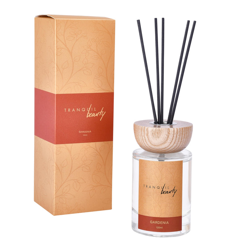 Tranquil Beauty Reed Diffusers For Home - 5 Fragrance Sticks With Gardenia Scent