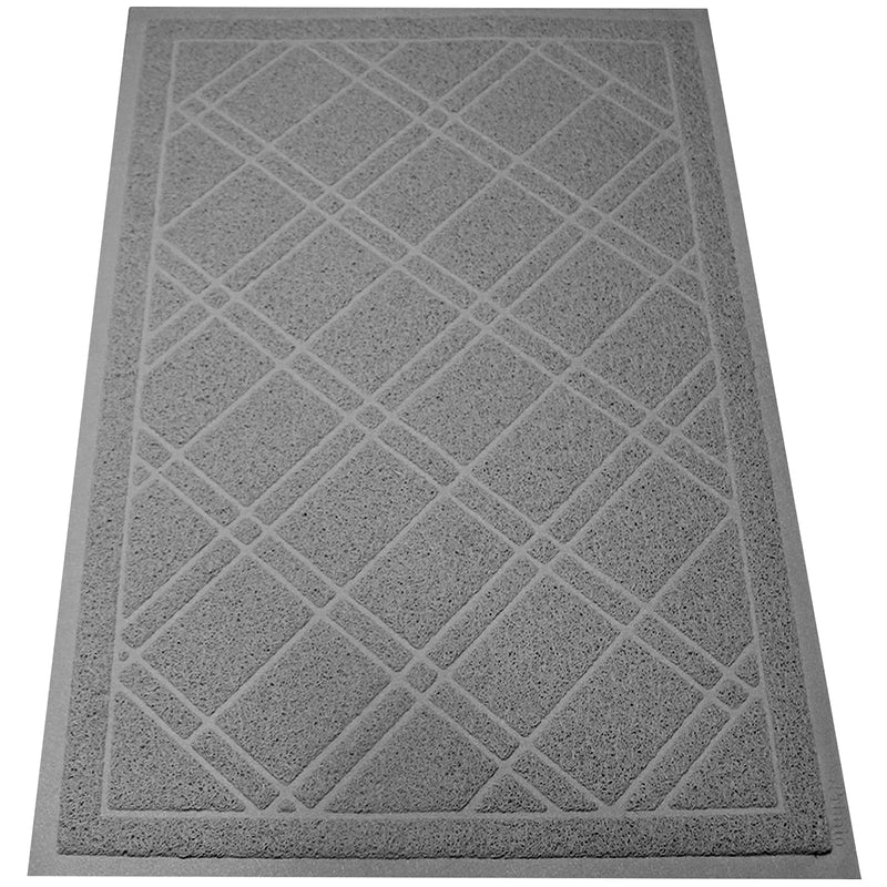 SlipToGrip Universal Door Mat, Plaid Design - Grey, 35 x 23 - Anti Slip, Durable & Washable, Outdoor & Indoor Floor Welcome Mat - Door Mat Entry -Rug for Garage, Patio, Front Door, Dust Absorbent