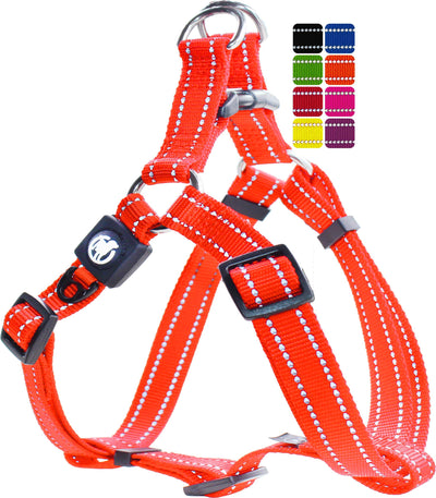 Reflective Nylon Step-In Dog Harness - Adjustable Chest Harness Dogs - S