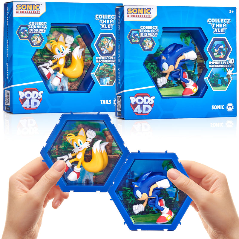 4d Sonic - Sonic & Tails (2 Pack) - Unique Connectable & Collectable Action