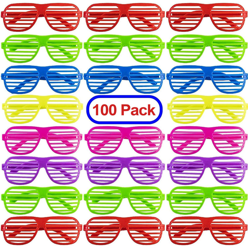 Mega Pack 100 Pairs Of Kids Plastic Shutter Shades Glasses - Shades Sunglasses