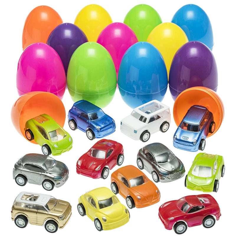 Stuffed Easter Eggs With Mini Pull-Back Car Inside - Plastic Easter Eggs Stuffed