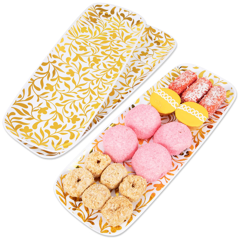 Disposable Serving Trays And Platters For Serving Food, 3pk - Gold Serving Tray