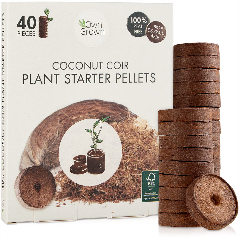 Coco Coir Seed Starter Pellets : 40 Coconut Coir Plugs For Growing Plants  Peat