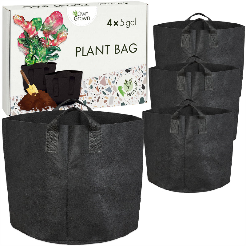 Plant Growing Bags : 4x5 Gallon Plant Grow Bags For Balcony Or Garden Plants