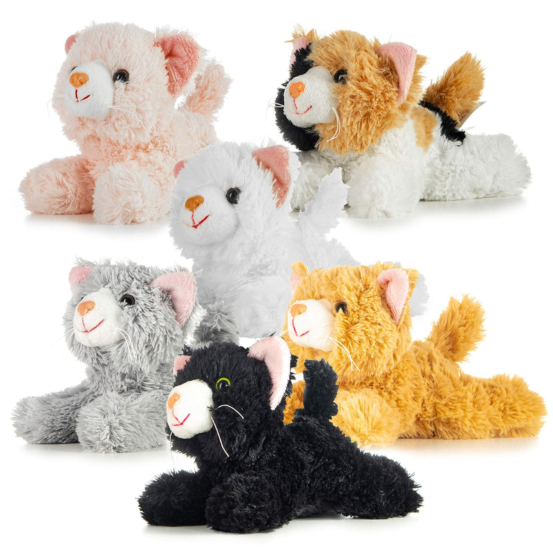 Stuffed Animal Cat - 6 Plush Kitty Stuffed Animal For Party Favors And Kids