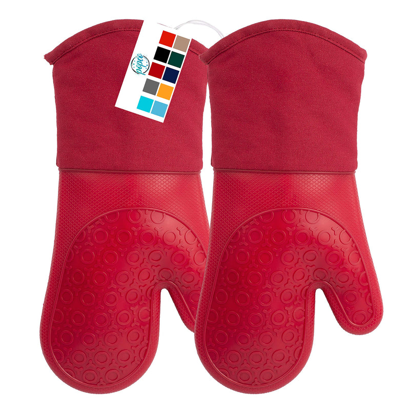 Professional Silicone Oven Mitt, Oven Mitts With Quilted Liner, Heat Resistant