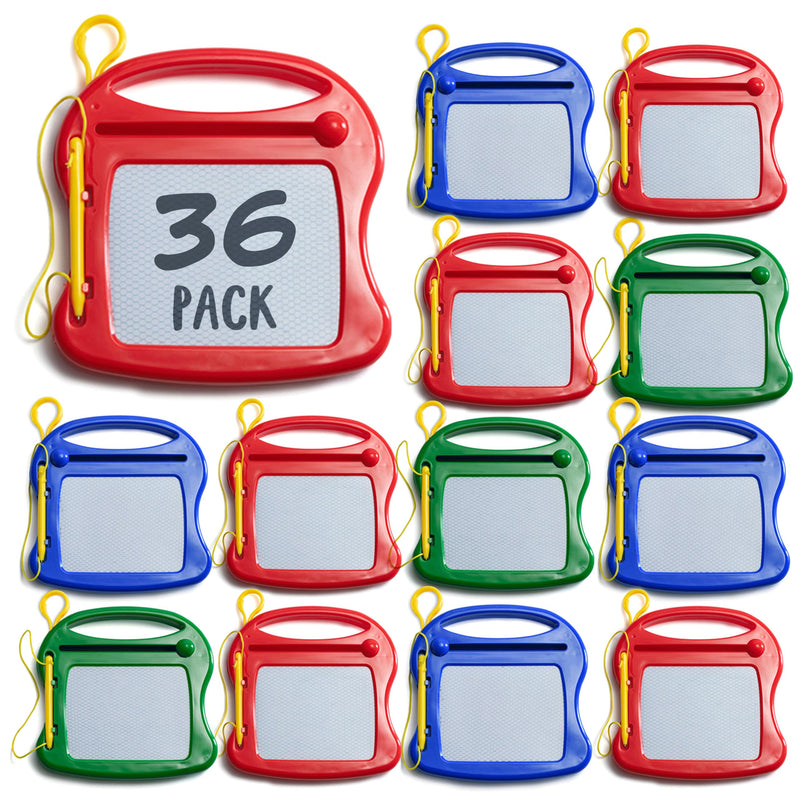 36 Pack Of Mini Magnetic Drawing Board For Kids - Mini Doodle Pad Bulk Toys