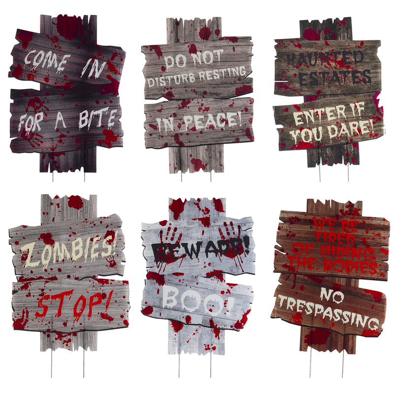 Scary Halloween Yard Signs For Scary Outdoor Decoration - Beware - No