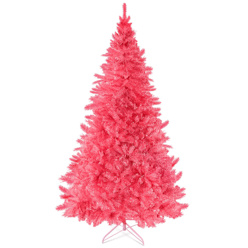 6 Feet Pink Christmas Tree - Artificial Spruce Hinged Pink Christmas Tree