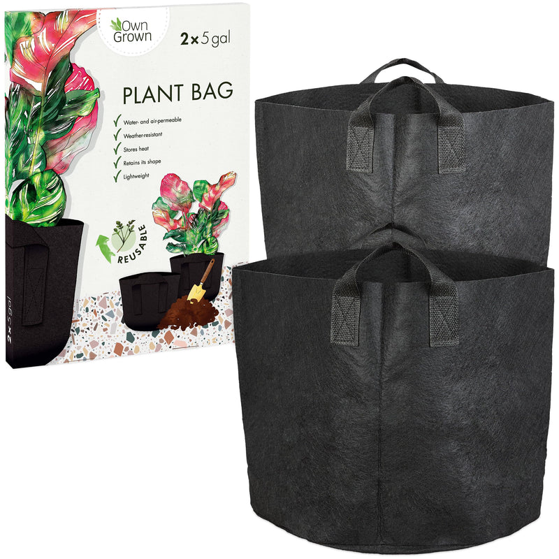 Plant Growing Bags : 2x5 Gallon Plant Grow Bags For Balcony Or Garden Plants