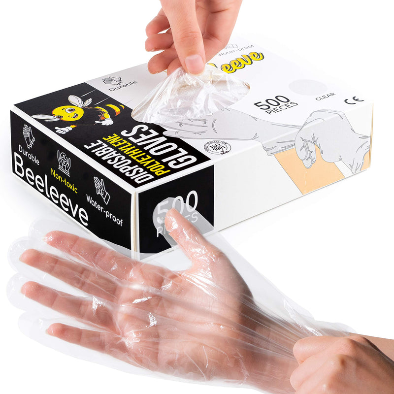 3x500-Box Disposable Plastic Poly Gloves - Color Variants - Single-Use Hand