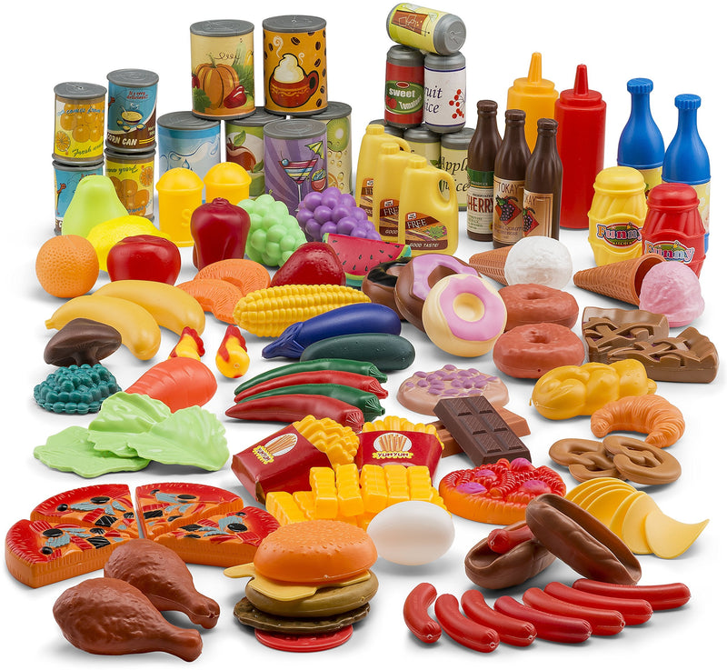 Pretend Play Food Sets For Kids Kitchen Ages 3+ (122pcs) - Toy Food For Kids