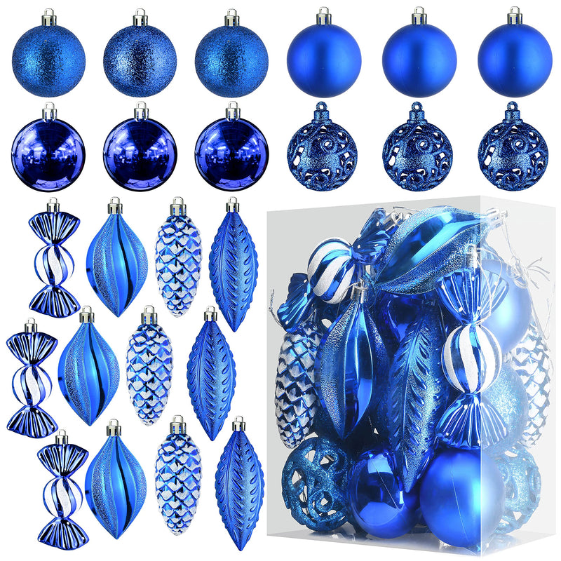 Christmas Tree Ball Ornaments - Blue Christmas Ornaments Set For Christmas