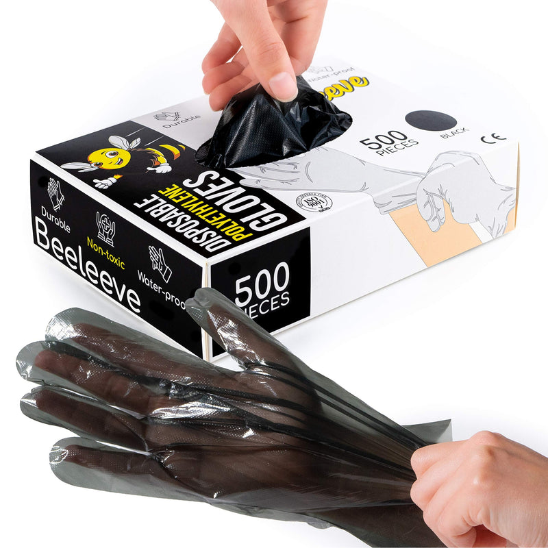 3x500-Box Disposable Plastic Poly Gloves - Color Variants - Single-Use Hand