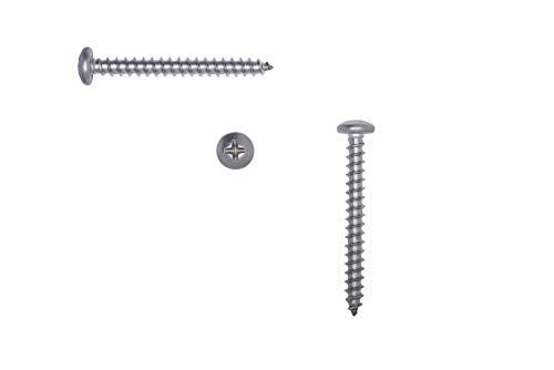 10 X 1-3/4" Stainless Pan Head Phillips Wood Screw, (25pc), 18-8 (304) Stainless Steel