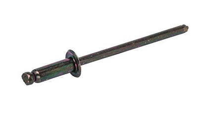 44 Black Zinc Coated Stainless Rivets (100pc) 1/8" Diameter, Grip Range (3/16" - 1/4")