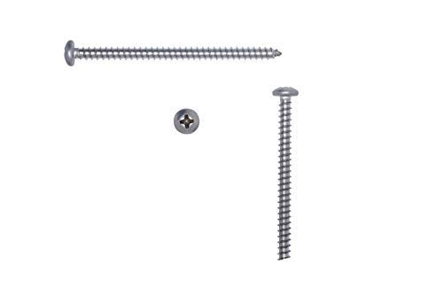 8 X 2-1/2" Stainless Pan Head Phillips Wood Screw, (25pc), 18-8 (304) Stainless Steel