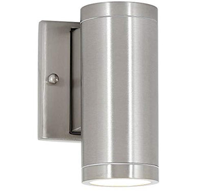 Hamilton Hills 6" Up or Downward Brushed Nickel Mini Outdoor Cylinder LED Wall Light