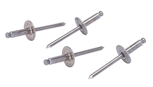 68 Large Flange Aluminum Rivets (25pc) 3/16" Diameter, Grip Range (3/8" - 1/2"), All