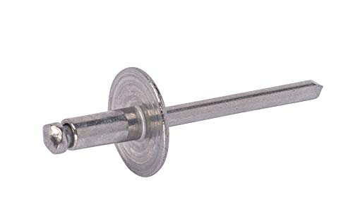 68 Large Flange Stainless Rivets (25pc) 3/16" Diameter, Grip Range (3/8" - 1/2"), All 18