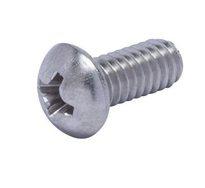 8-32 X 3/8" Stainless Phillips Round Head Machine Screw, (100pc), Coarse Thread, 18-8