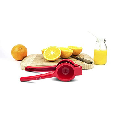 Cucisina Lemon Squeezer / Lime Juicer / Citrus Press - Commercial Grade Aluminum (Red