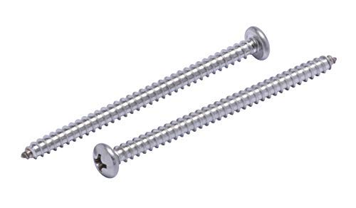 8 X 2-1/2" Stainless Pan Head Phillips Wood Screw, (25pc), 18-8 (304) Stainless Steel