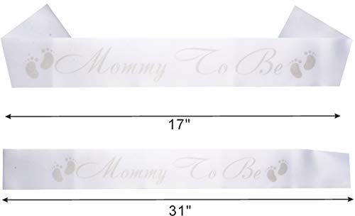 DORADREAMDEKO Mother to Be Tiara Crown and Sash, Baby Shower Decoration Maternity Flower