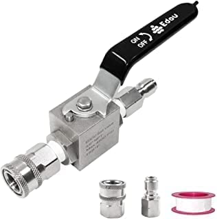 EDOU 4,500 PSI High Pressure Washer Ball Valve Kit 3/8" Male Plug X 3/8" Female Quick