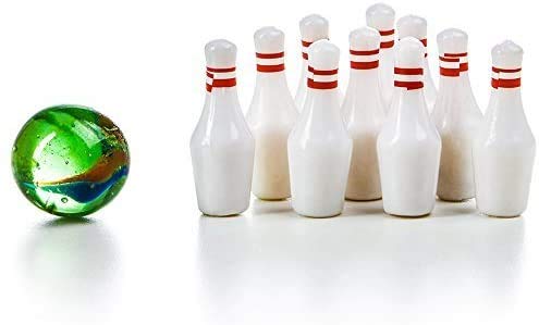 Kicko Miniature Bowling Game Set - 12 Pack 1.5 Inch Deluxe - for Kids, Playing, Party