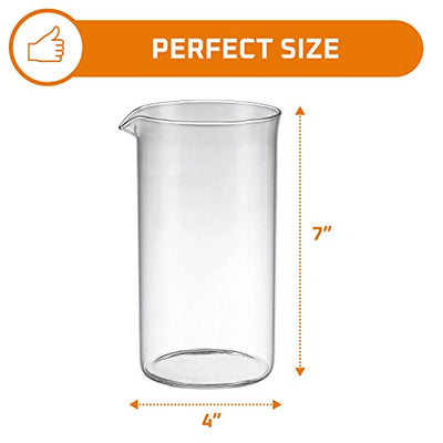 Universal Replacement Beaker Spare Heat & Shock Resistant Borosilicate Glass Carafe