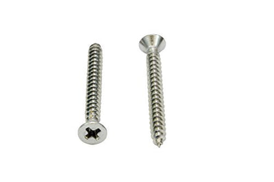 10 X 3/4'' Stainless Flat Head Phillips Wood Screw, (100 pc), 18-8 (304) Stainless Steel