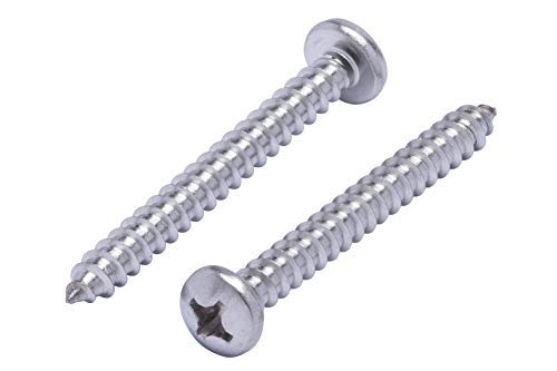 12 X 2" Stainless Pan Head Phillips Wood Screw, (25pc), 18-8 (304) Stainless Steel Screws