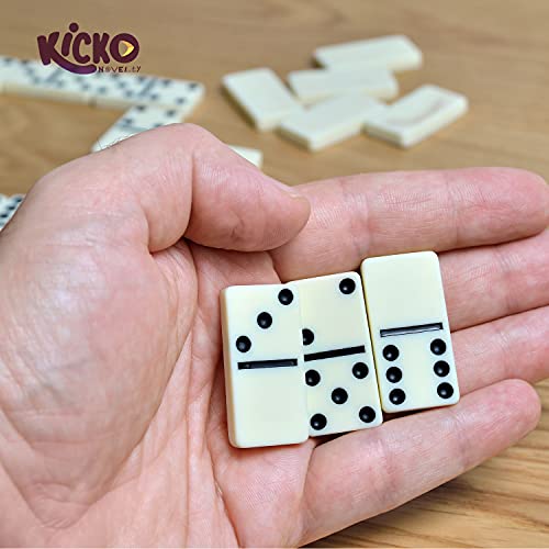 Kicko Premium Classic Domino Set - Jumbo - Double Six - 28 Thick Pieces In Durable Wooden