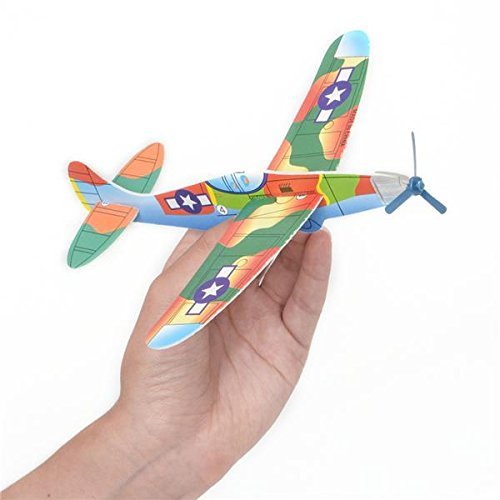 Kicko 12 Pack of Flying Glider Planes - Toys for Party, Kids and All Ages - Hand Launch